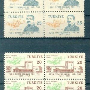 Mezat Martcini: Online Müzayede Dünyasında Yeni Adresi 9 1959 Türk Tiyatrosunun 100. Yılı MNH Dörtlü Blok - Online Mezatta!