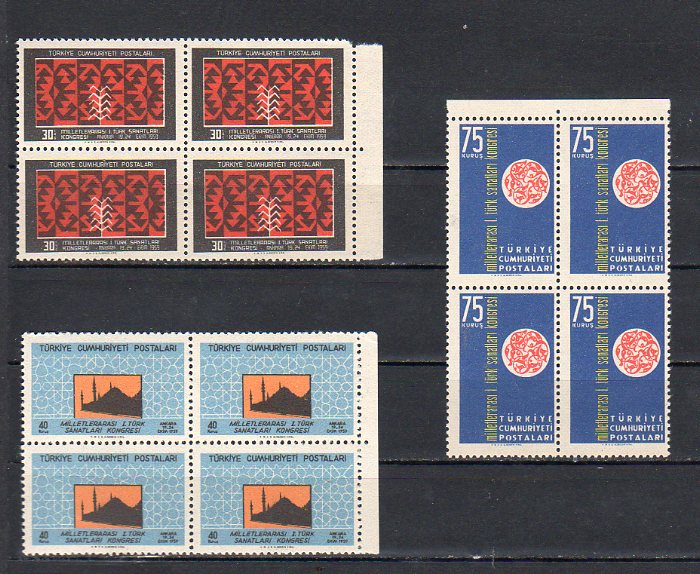 1959 Milletlerarası I. Türk Sanatları Kongresi MNH Dörtlü Blok - Online Mezatta! 1 1959 Milletlerarası I. Türk Sanatları Kongresi MNH Dörtlü Blok - Online Mezatta!