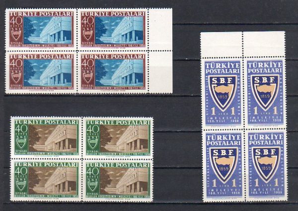 1959 Siyasal Bilgiler Fakültesi'nin 100. Yılı MNH Dörtlü Blok - Online Mezatta!