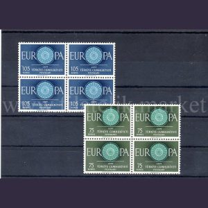 Mezat Martcini: Online Müzayede Dünyasında Yeni Adresi 1 1960 Europa CEPT MNH Dörtlü Blok - Online Mezatta!