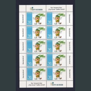 2005 Alman City Courier Şirketi Saksonya Sabra Günü MNH Blok-Nominal: 4,5 € - Online Mezatta!