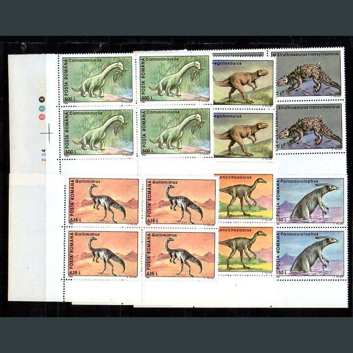 1993 Romanya Dinazorlar Serisi Dörtlü Blok - MNH - Online Mezatta! 1 1993 Romanya Dinazorlar Serisi Dörtlü Blok - MNH - Online Mezatta!