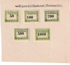 Lajtabánság 1921 Porto MarkalarıTam Pul Serisi - Online Mezatta! 36
