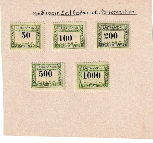 Lajtabánság 1921 Porto MarkalarıTam Pul Serisi - Online Mezatta!