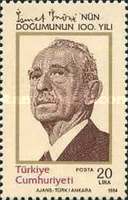 İsmet İnönü'nün Doğumunun 100. Yıldönümü - Başbakan 1923-37 ve 1962-65 - Cumhurbaşkanı 1938-50 1984 Türkiye Posta Pulları - mezat.martcini.com'da!