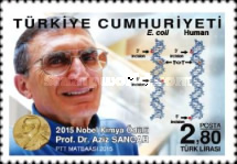 Aziz Sancar - 2015 Nobel Kimya Ödülü Sahibi Türkiye Posta Pulları - mezat.martcini.com'da!
