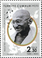 Mahatma Gandhi'nin Doğumunun 150. Yıldönümü, 1869-1948 2019 Türkiye Posta Pulları - mezat.martcini.com'da!