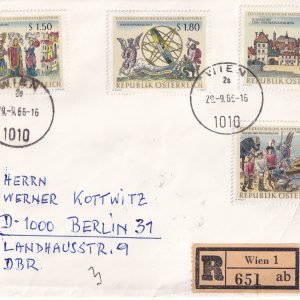 Avusturya 1966 postada kullanılmış zarf