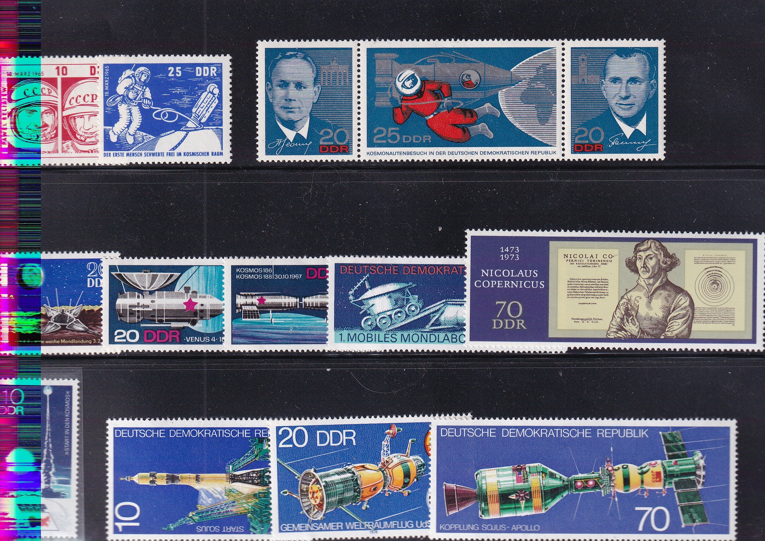 DDR Uzay Temalı Pul Koleksiyonu / Sovyet & Alman Kozmonot Serileri (Çeşitli Yıllar) 2