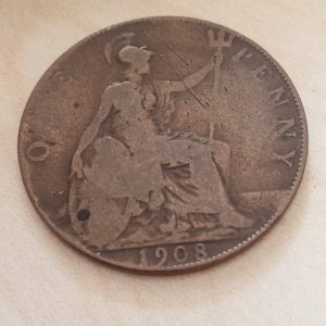 İngiltere 1 penny 1908 (2)