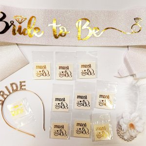 Altın Renk Bride Partisi Seti 13 Parça