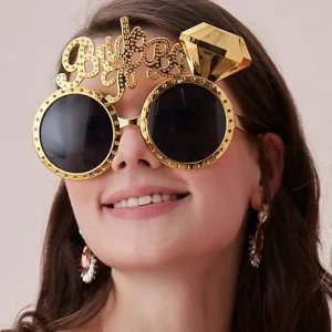 Altın Renk Bride To Be Yazılı Gelin Gözlüğü