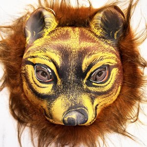 Kahverengi Saçlı Kaplan Aslan Leopar Maskesi Mega Peluş 32 No