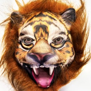 Kahverengi Yeleli Peluş Aslan Kaplan Kurt Maskesi 28 No