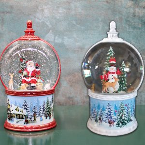 Kardan Adam Ve Noel Babalı Işıklı Müzikli Kar Küresi