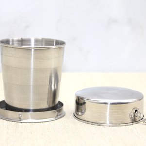 Katlanabilir Tekli Paslanmaz Çelik Shot Bardak 8 cm