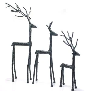 Metal 3'lü Geyik Seti