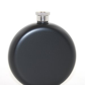 Paslanmaz Çelik Yuvarlak 5 Oz Tekli Matara Siyah Renk