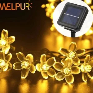 Solar Çiçekli Dekoratif 30 Led Bahçe Lambası