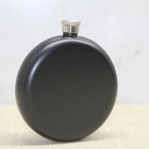 Yuvarlak Tekli Matara 8 Oz Siyah